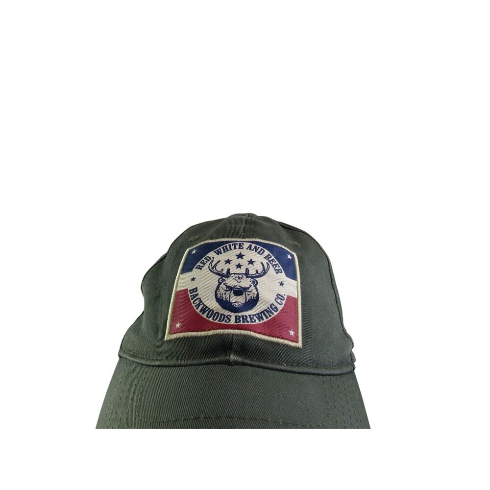 Red White & Beer Backwoods Brewing Co Green Cap Hat One Size Brew Craft Brewery